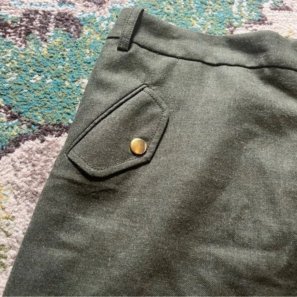 J. Crew olive green wool blend mini skirt